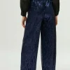 Pantalón de lentejuelas azul-COMPAÑIAFANTASTICA Sale