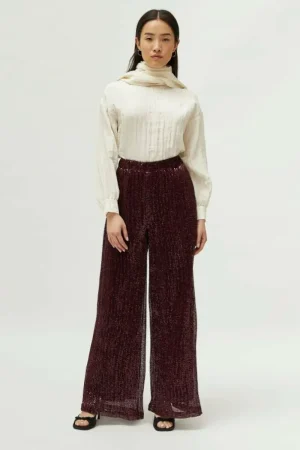 Pantalón de lentejuelas burdeos-COMPAÑIAFANTASTICA Flash Sale