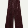 Pantalón de lentejuelas burdeos-COMPAÑIAFANTASTICA Flash Sale