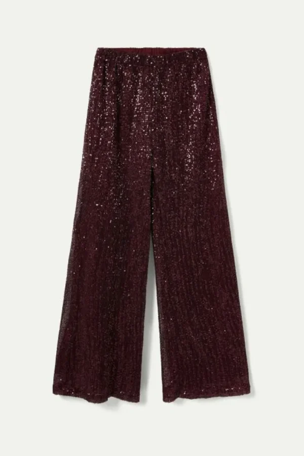 Pantalón de lentejuelas burdeos-COMPAÑIAFANTASTICA Flash Sale