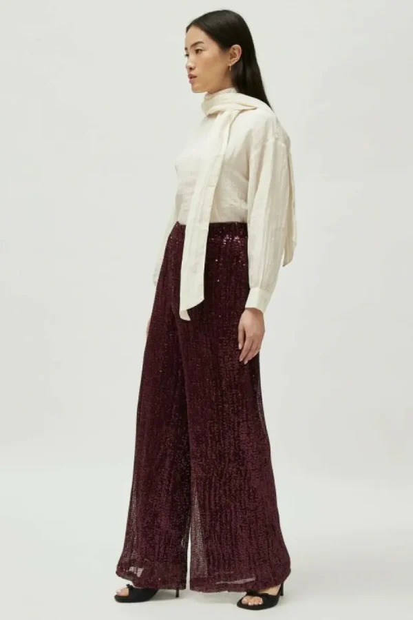 Pantalón de lentejuelas burdeos-COMPAÑIAFANTASTICA Flash Sale