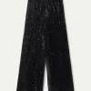 Pantalón de lentejuelas negro-COMPAÑIAFANTASTICA Flash Sale