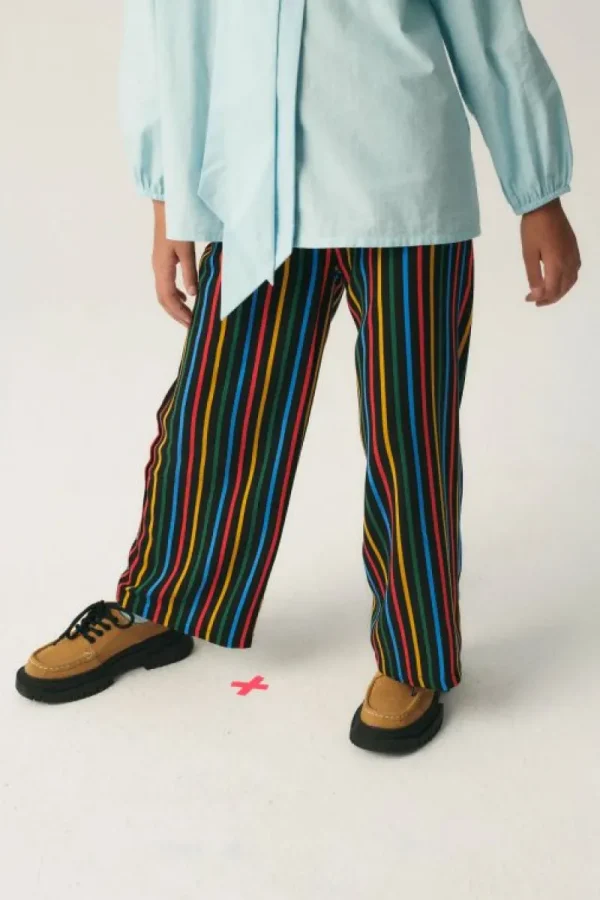 Pantalón de niña con estampado de rayas multicolor-MINI Flash Sale