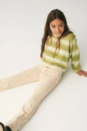 Pantalón de niña de pana beige-MINI New
