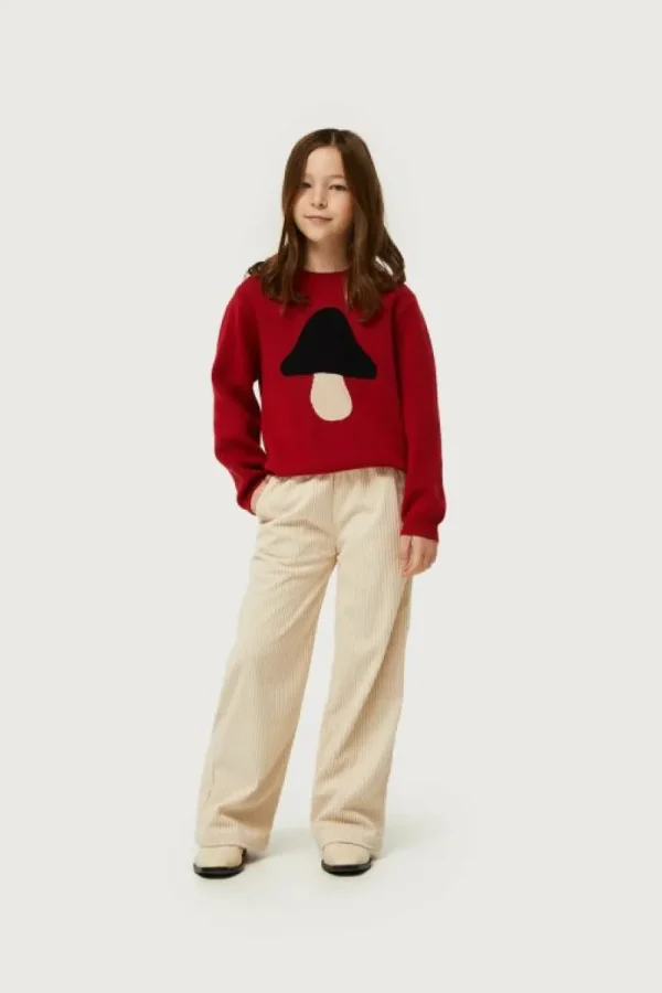 Pantalón de niña de pana beige-MINI New