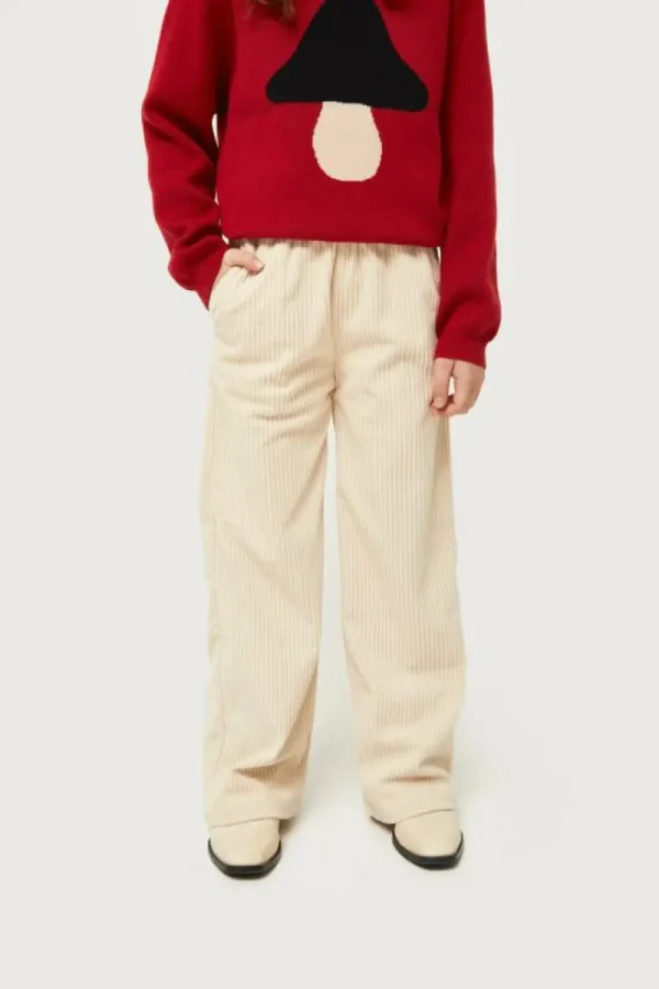 Pantalón de niña de pana beige-MINI New