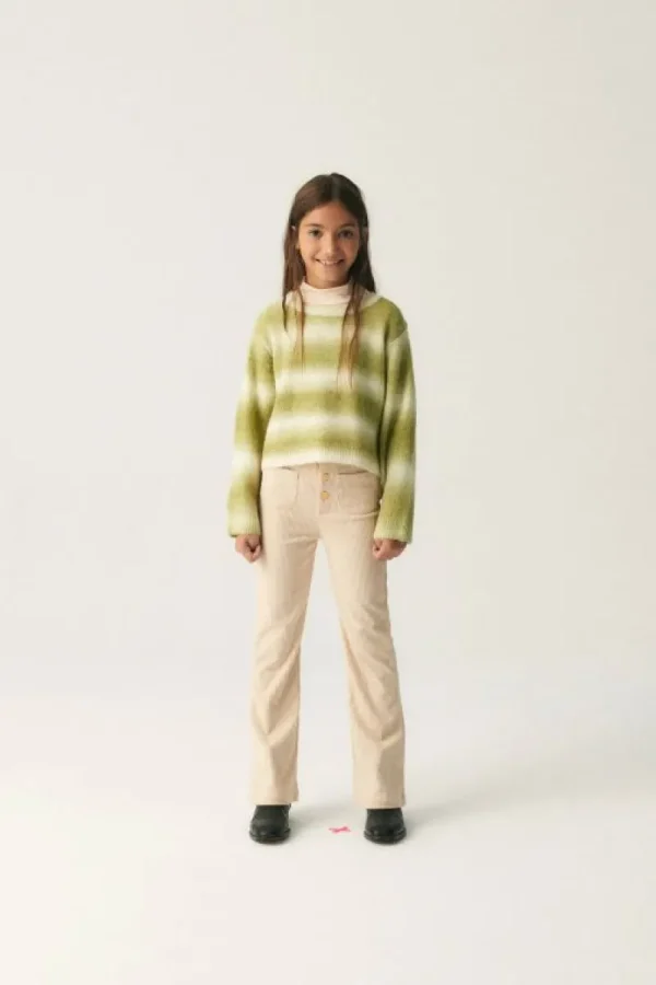 Pantalón de niña de pana beige-MINI New