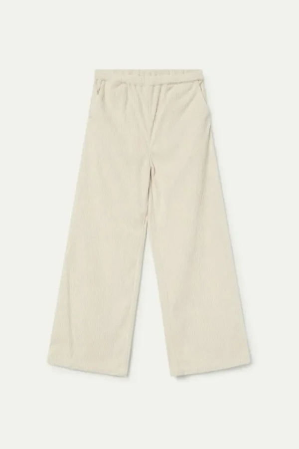 Pantalón de niña de pana blanco-MINI Fashion