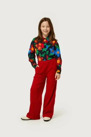 Pantalón de niña de pana rojo-MINI Store