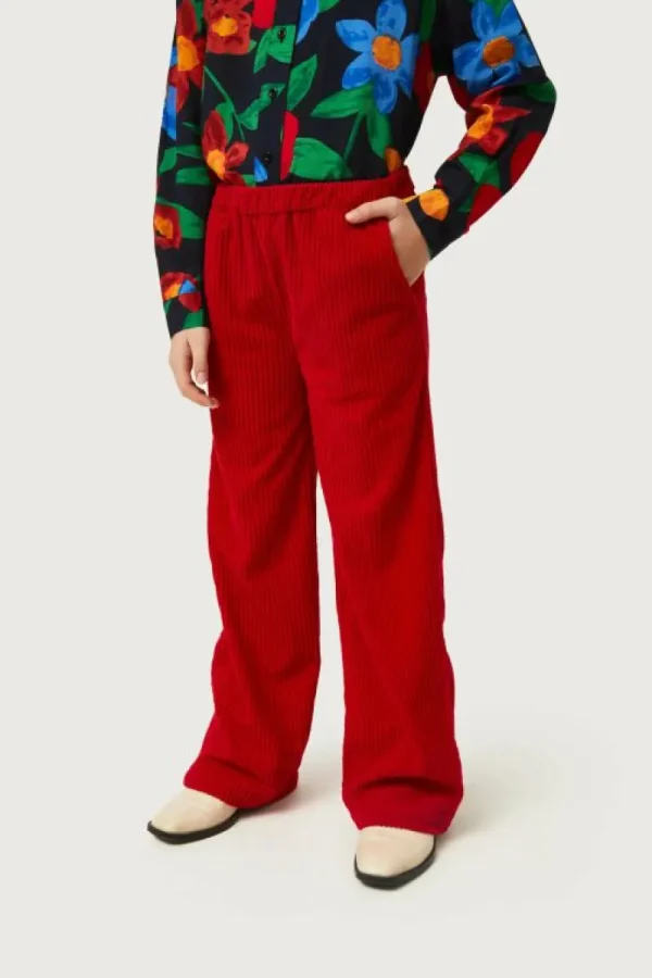 Pantalón de niña de pana rojo-MINI Store