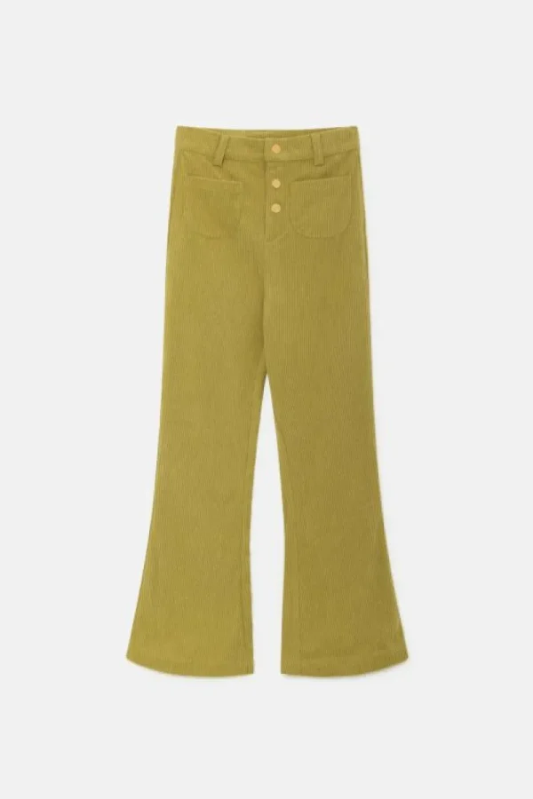 Pantalón de niña de pana verde-MINI Cheap