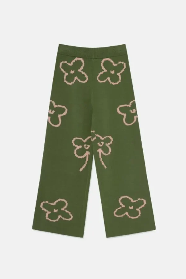 Pantalón de niña de punto con estampado floral-MINI Sale