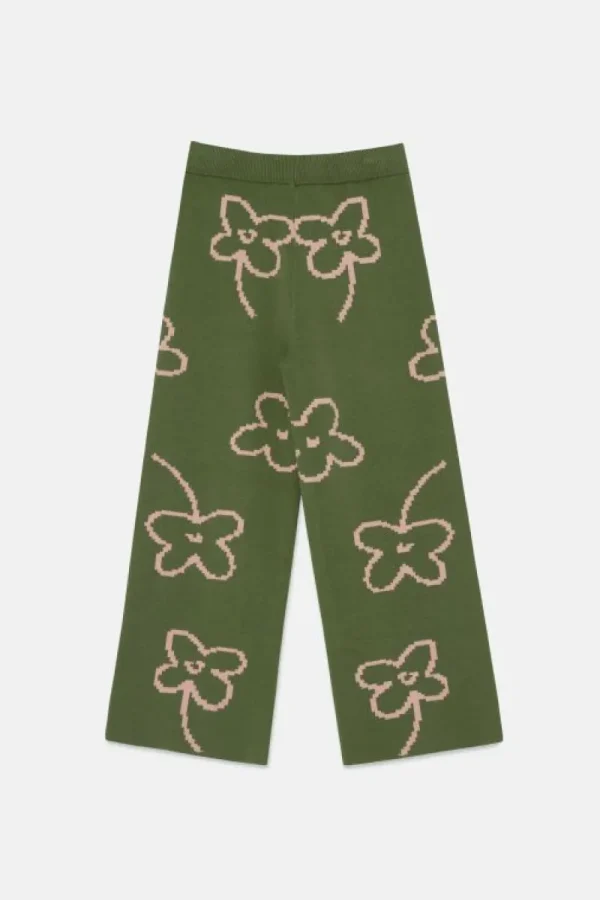 Pantalón de niña de punto con estampado floral-MINI Sale