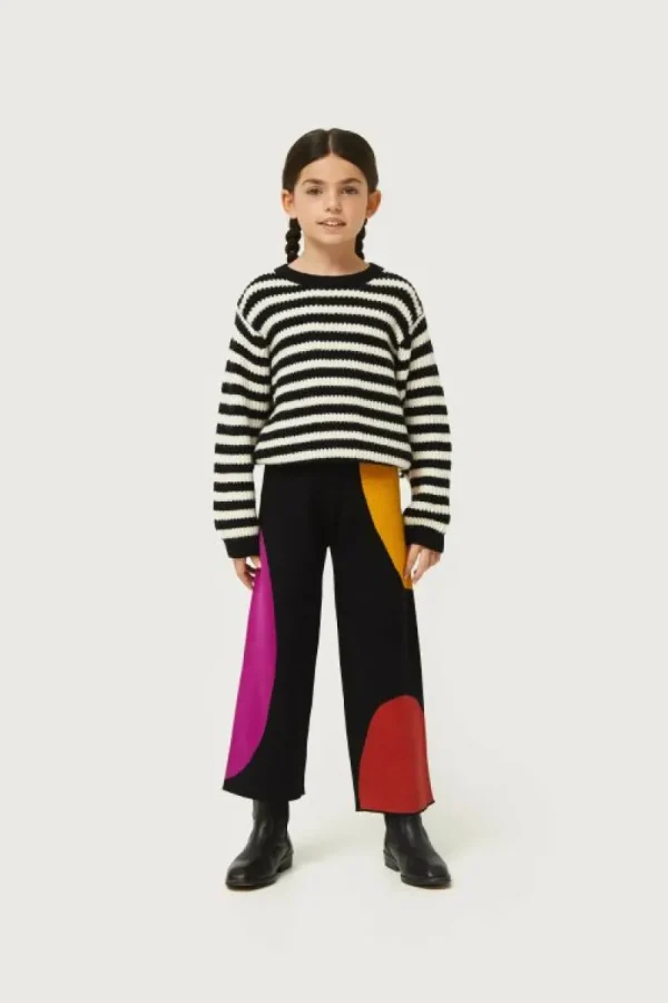 Pantalón de niña de punto jacquard estampado de círculos-MINI Cheap