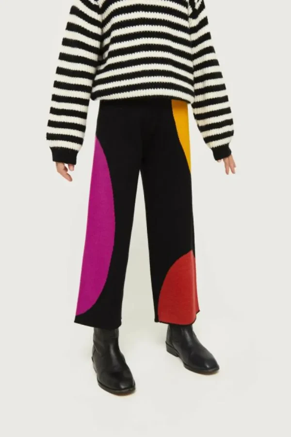 Pantalón de niña de punto jacquard estampado de círculos-MINI Cheap