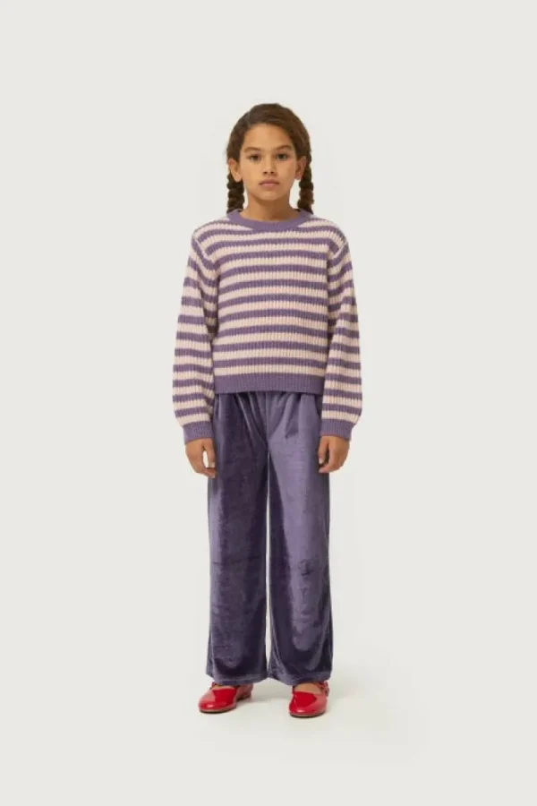 Pantalón de niña de terciopelo morado-MINI Shop