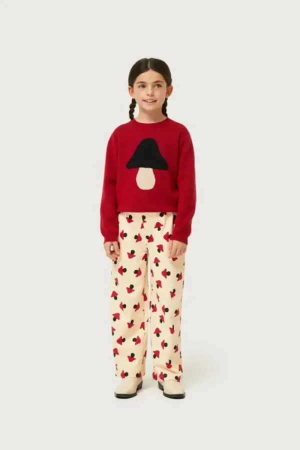 Pantalón de niña estampado de setas beige-MINI New