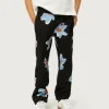 Pantalón de niña estampado floral Calatea negro-MINI Store