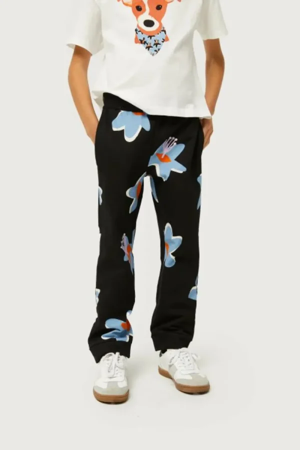 Pantalón de niña estampado floral Calatea negro-MINI Store