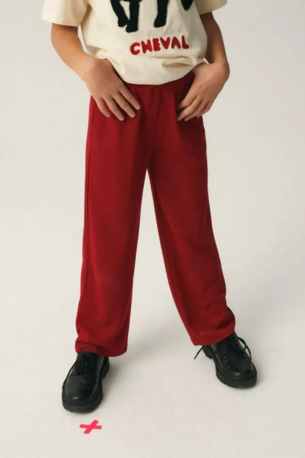 Pantalón de niña largo elástico granate-MINI Store