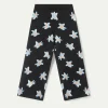Pantalón de niña punto estampado floral Calatea negro-MINI Online