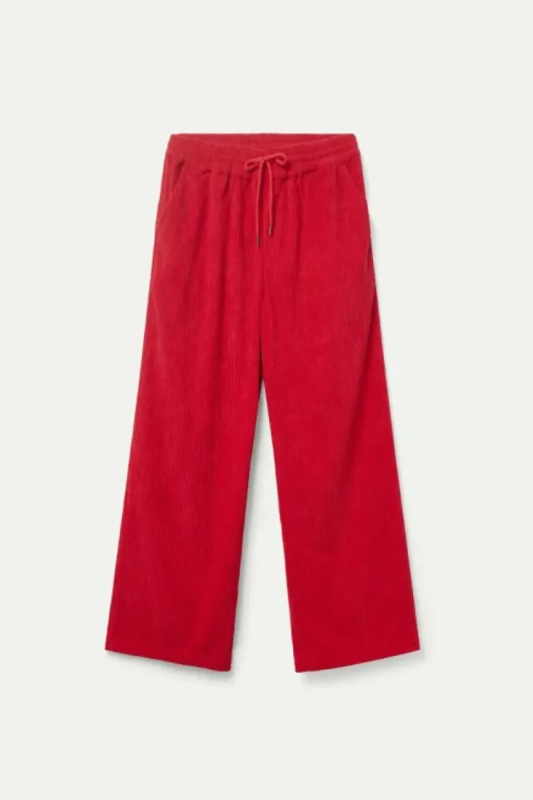 Pantalón de pana cintura elástica rojo-COMPAÑIAFANTASTICA Store