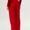 Pantalón de pana cintura elástica rojo-COMPAÑIAFANTASTICA Store