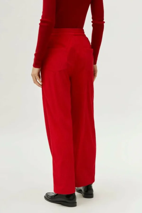 Pantalón de pana cintura elástica rojo-COMPAÑIAFANTASTICA Store