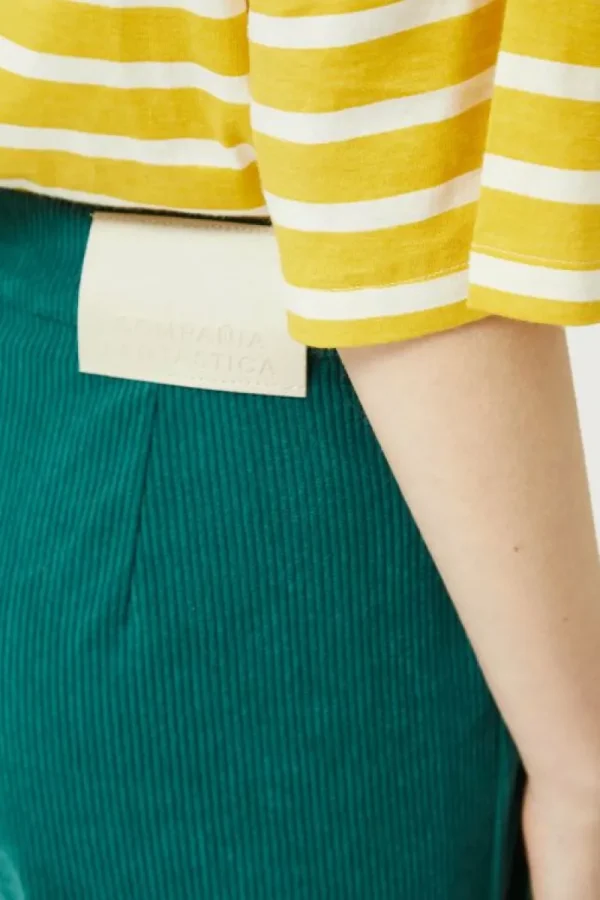 Pantalón de pana turquesa-COMPAÑIAFANTASTICA Fashion