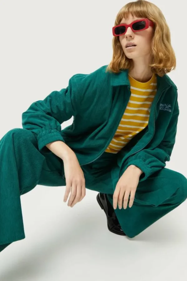 Pantalón de pana turquesa-COMPAÑIAFANTASTICA Fashion