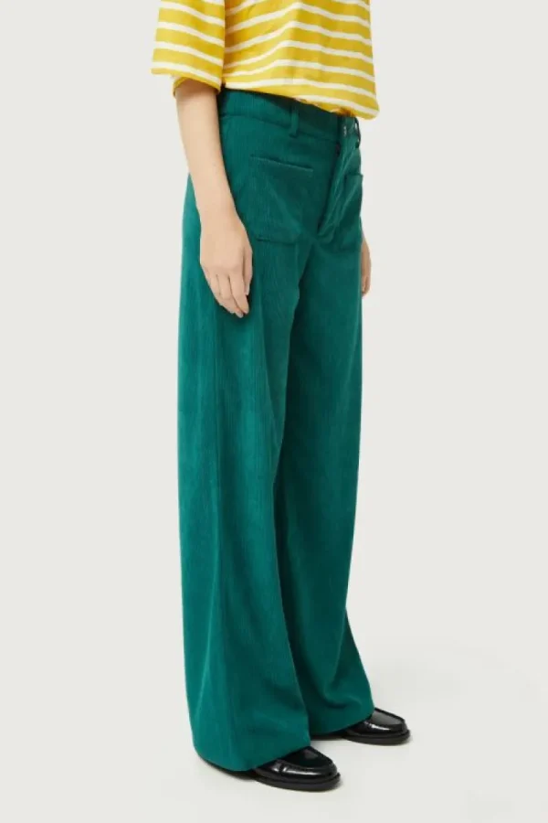 Pantalón de pana turquesa-COMPAÑIAFANTASTICA Fashion