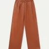 Pantalón de piel sintética marrón-COMPAÑIAFANTASTICA Best Sale