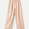 Pantalón de piel sintética beige-COMPAÑIAFANTASTICA Discount