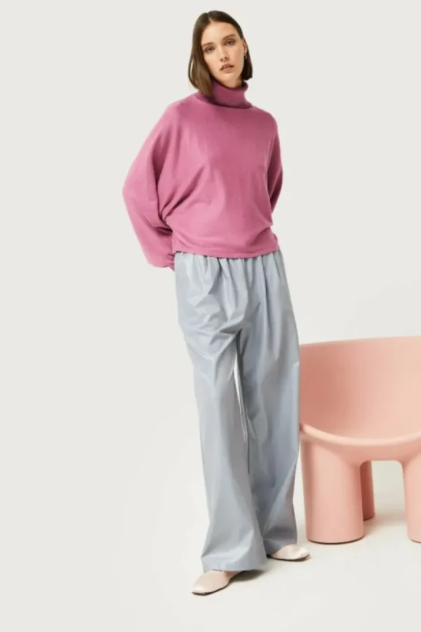 Pantalón de piel sintética gris-COMPAÑIAFANTASTICA Online