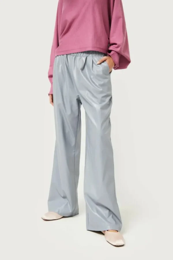 Pantalón de piel sintética gris-COMPAÑIAFANTASTICA Online