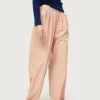Pantalón de piel sintética beige-COMPAÑIAFANTASTICA Discount