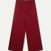 Pantalón de punto estampado jacquard rojo-COMPAÑIAFANTASTICA Discount