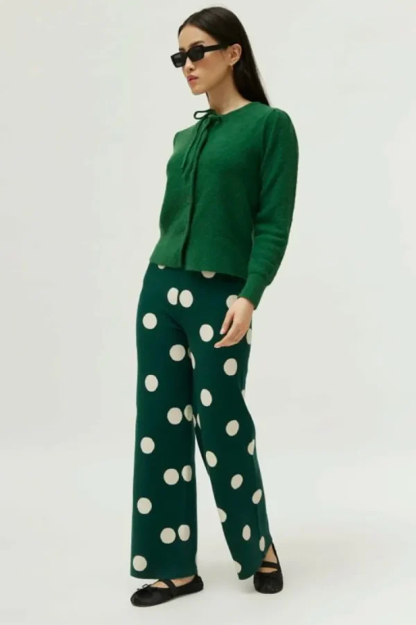 pantaln_de_punto_jacquard_2-4.webp Pantalón de punto jacquard estampado de lunares blancos-COMPAÑIAFANTASTICA Best Sale
