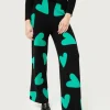 Pantalón de punto jacquard de corazones negro-COMPAÑIAFANTASTICA Flash Sale