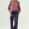 Pantalón de terciopelo morado-COMPAÑIAFANTASTICA Discount