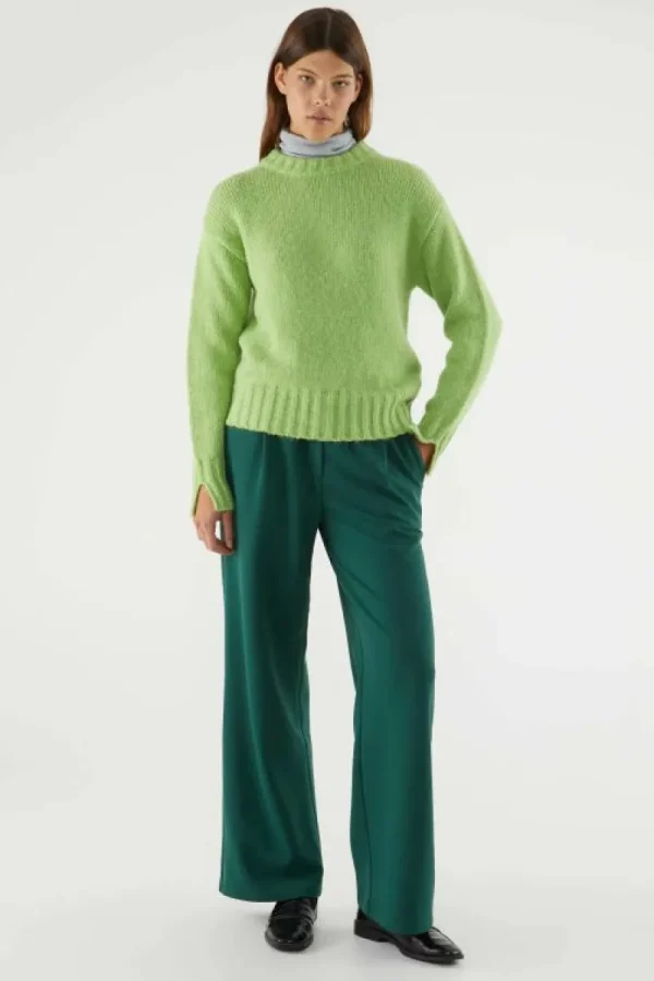 Pantalón de vestir con pinzas verde-COMPAÑIAFANTASTICA Best Sale