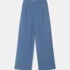 Pantalón de vestir con pinzas azul-COMPAÑIAFANTASTICA New