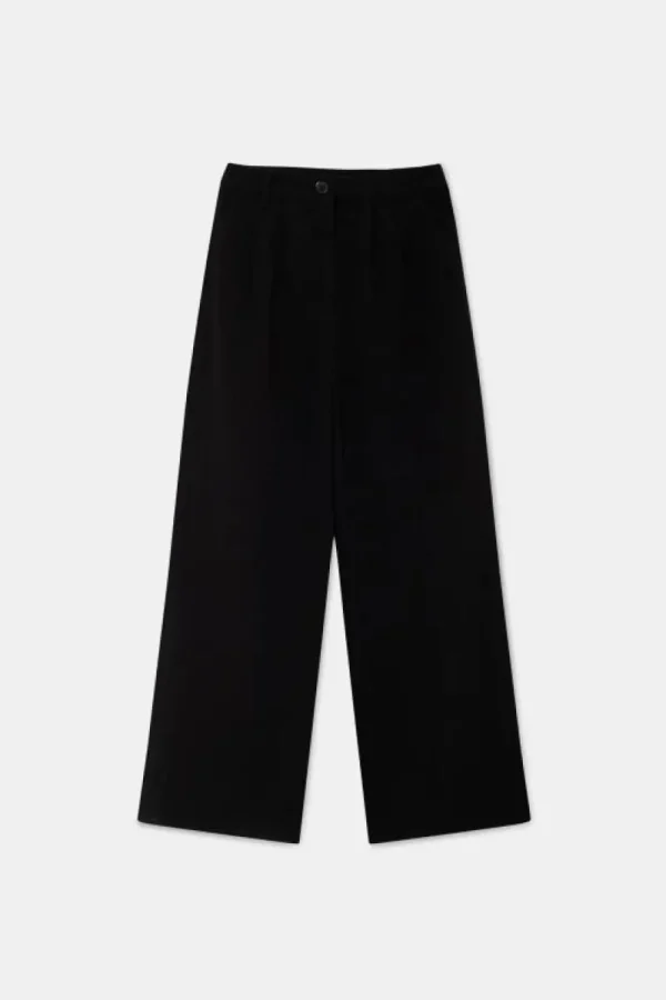 Pantalón de vestir con pinzas negro-COMPAÑIAFANTASTICA Best
