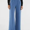 Pantalón de vestir con pinzas azul-COMPAÑIAFANTASTICA New