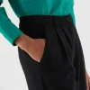 Pantalón de vestir con pinzas negro-COMPAÑIAFANTASTICA Best