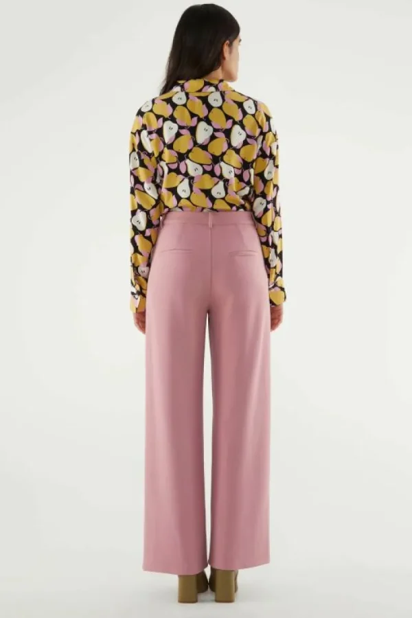 Pantalón de vestir con pinzas rosa-COMPAÑIAFANTASTICA Fashion