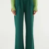 Pantalón de vestir con pinzas verde-COMPAÑIAFANTASTICA Best Sale