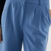 Pantalón de vestir con pinzas azul-COMPAÑIAFANTASTICA New