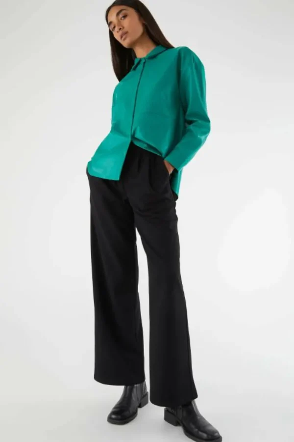 Pantalón de vestir con pinzas negro-COMPAÑIAFANTASTICA Best