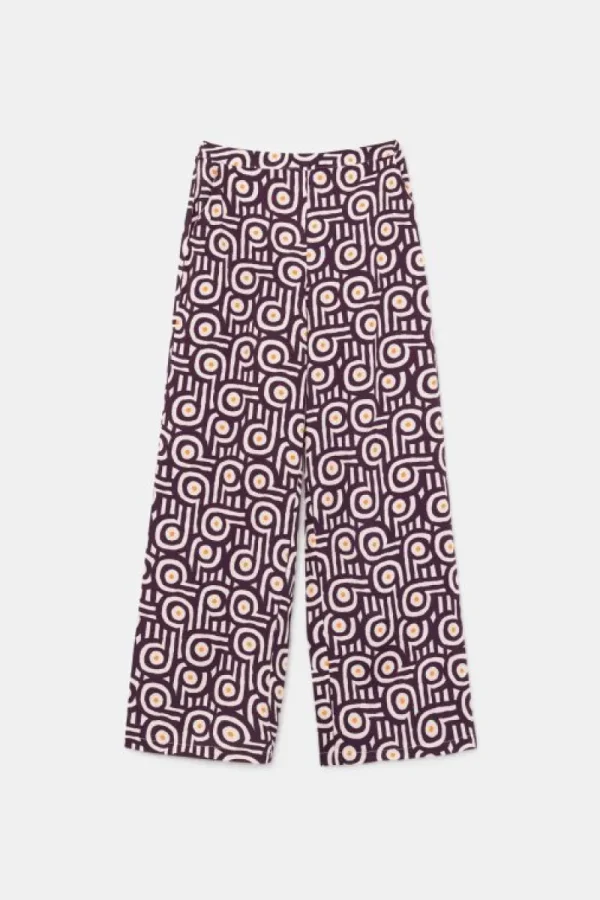Pantalón largo de traje con estampado geométrico retro-COMPAÑIAFANTASTICA Shop
